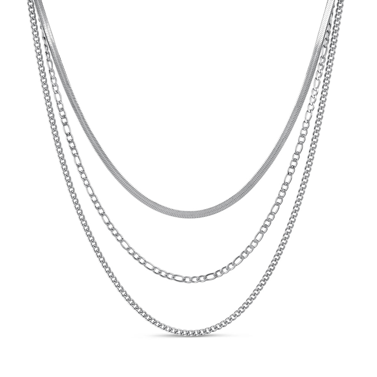 Essential Layered Chain Set - Silver
