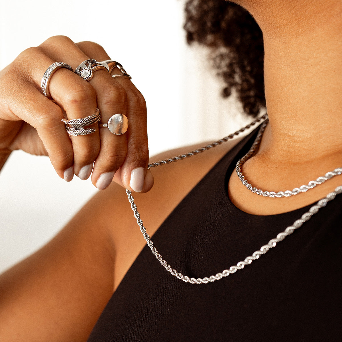 Rope Chain Necklace - Silver