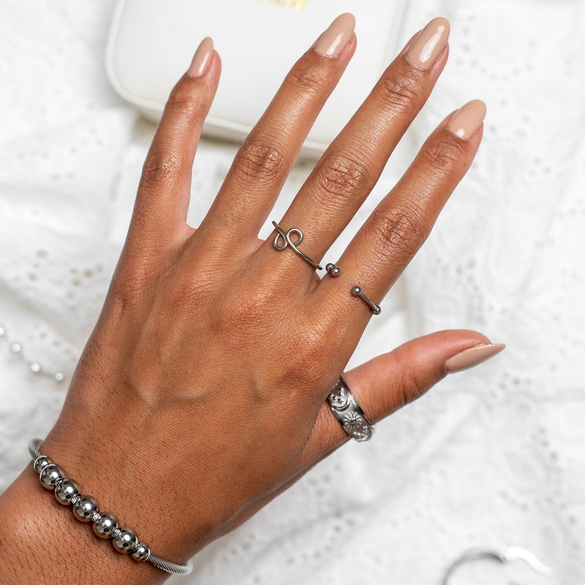 Tempur Adjustable Fidget Ring - Silver