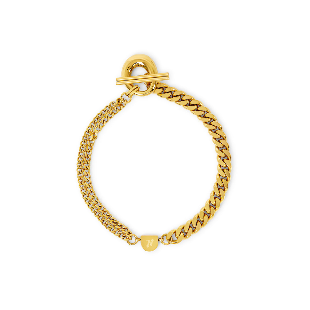 DISCONTINUED Double Cuban Toggle Bracelet - Gold