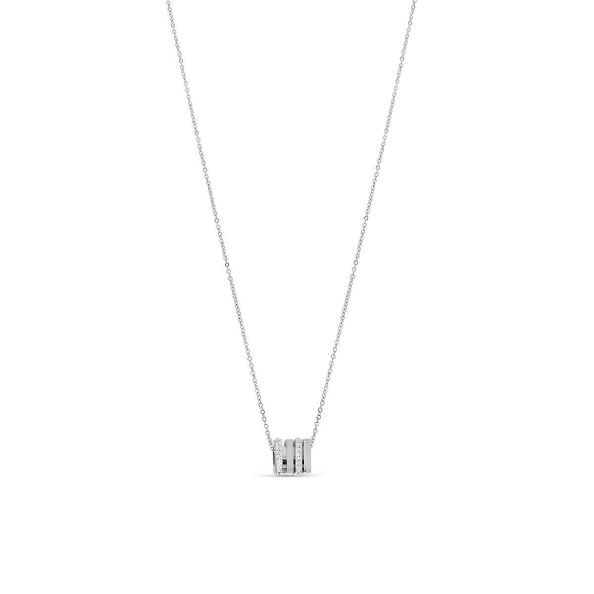Rubix Stone Necklace- Silver
