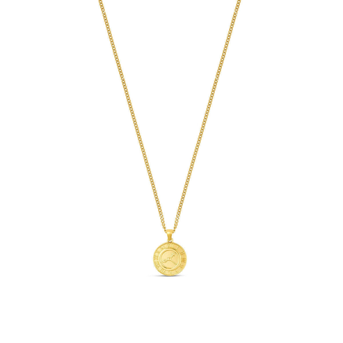 Clock Pendant Necklace - Gold