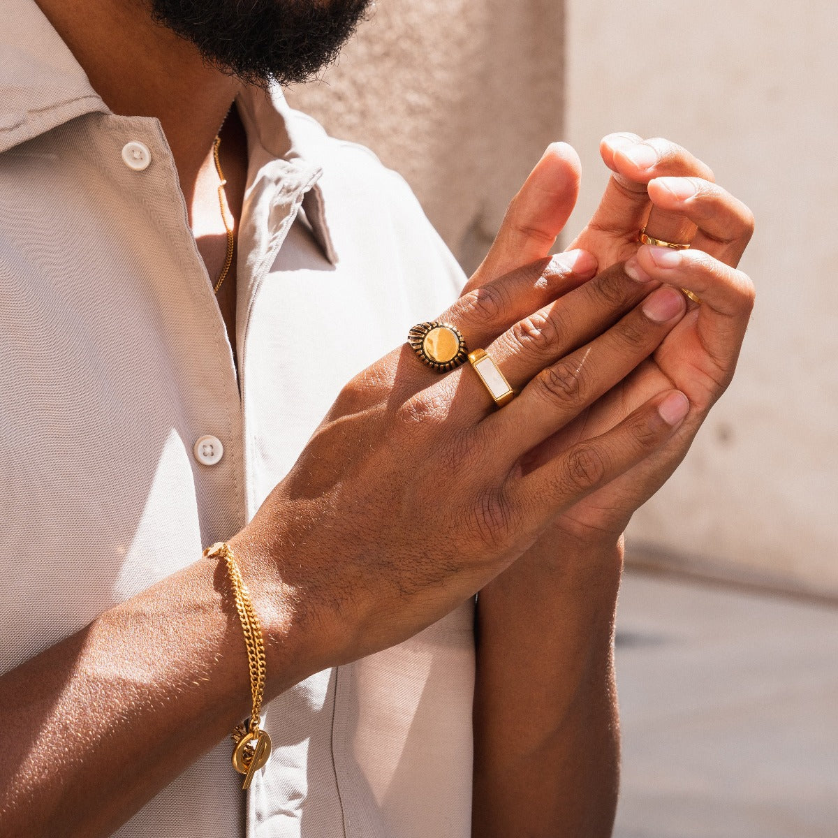 DISCONTINUED Double Cuban Toggle Bracelet - Gold